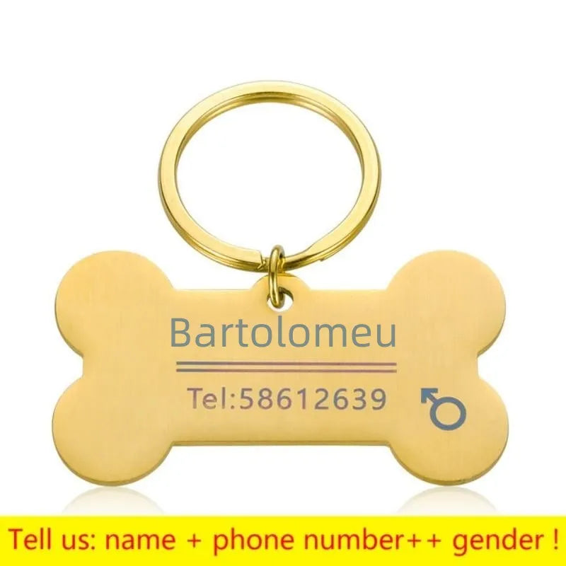 Personalized Engraved Cat Dog Pet ID Tag Dogs Anti-lost Collar Charm Engraving Pet Name Collar for Puppy Cats Collar Accessories