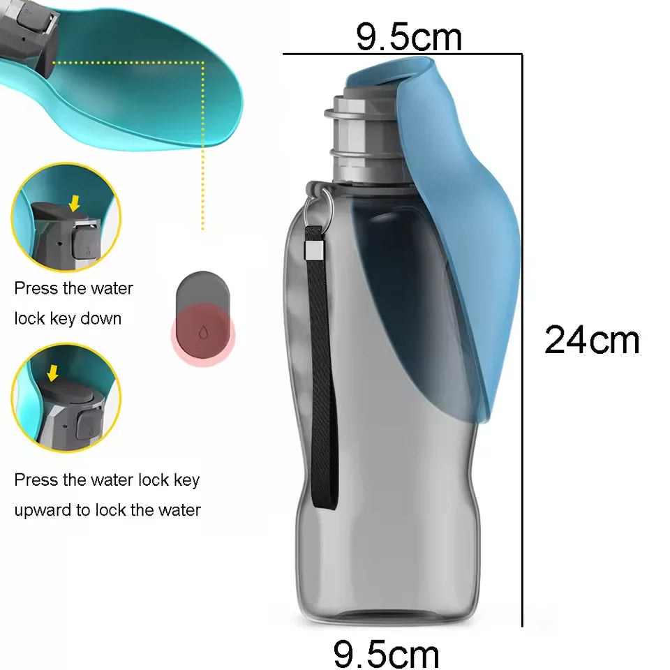 800ml large capacity dog outdoor pet water cup portable accompanying cup folding flip water feeder outdoor water bottle supplies