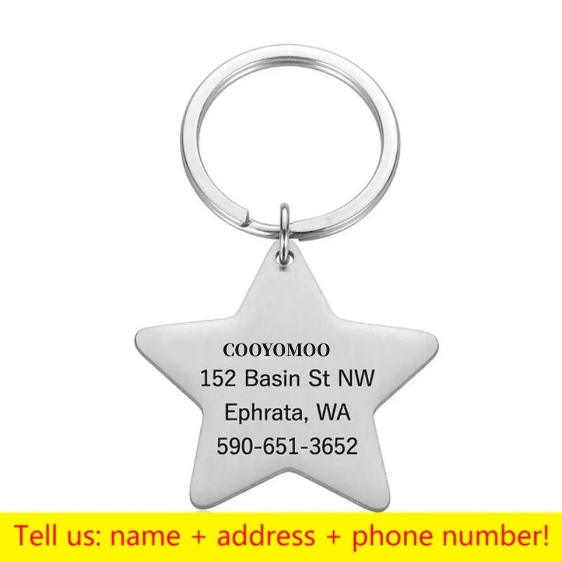 Personalized Engraved Cat Dog Pet ID Tag Dogs Anti-lost Collar Charm Engraving Pet Name Collar for Puppy Cats Collar Accessories