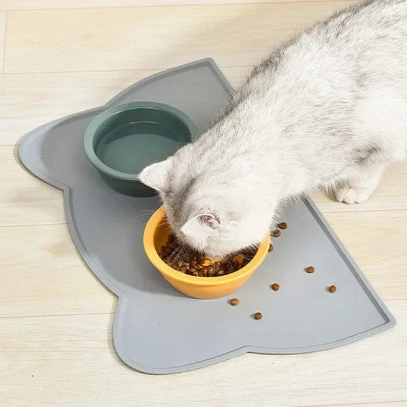 Pet Feeding Mat for Dogs Cats Silicone Cat Food Mat Non-Slip Waterproof Washable Spill-Proof Pet Placement Mat Pet Supplies