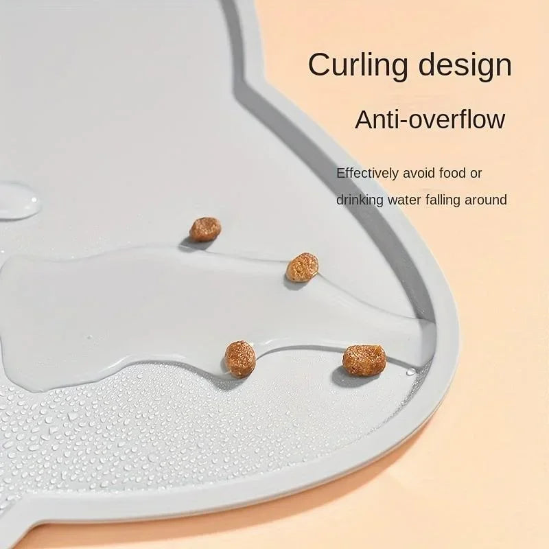 Pet Feeding Mat for Dogs Cats Silicone Cat Food Mat Non-Slip Waterproof Washable Spill-Proof Pet Placement Mat Pet Supplies