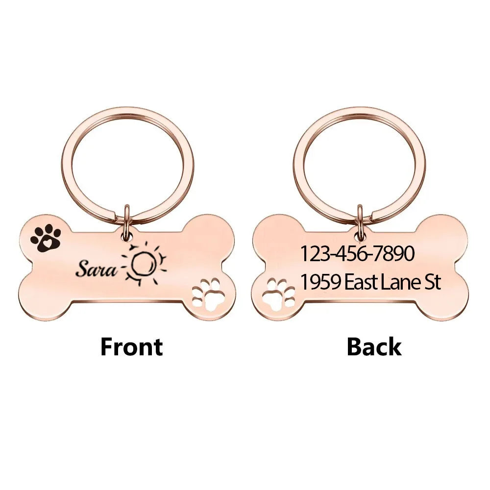 Romantic sun shine Custom Name and text Personalized Dog Tags Customized Dog Collar With Name For Puppy