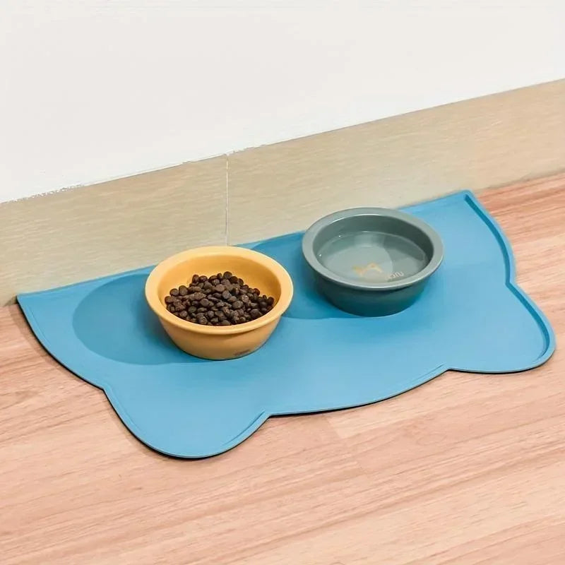 Pet Feeding Mat for Dogs Cats Silicone Cat Food Mat Non-Slip Waterproof Washable Spill-Proof Pet Placement Mat Pet Supplies