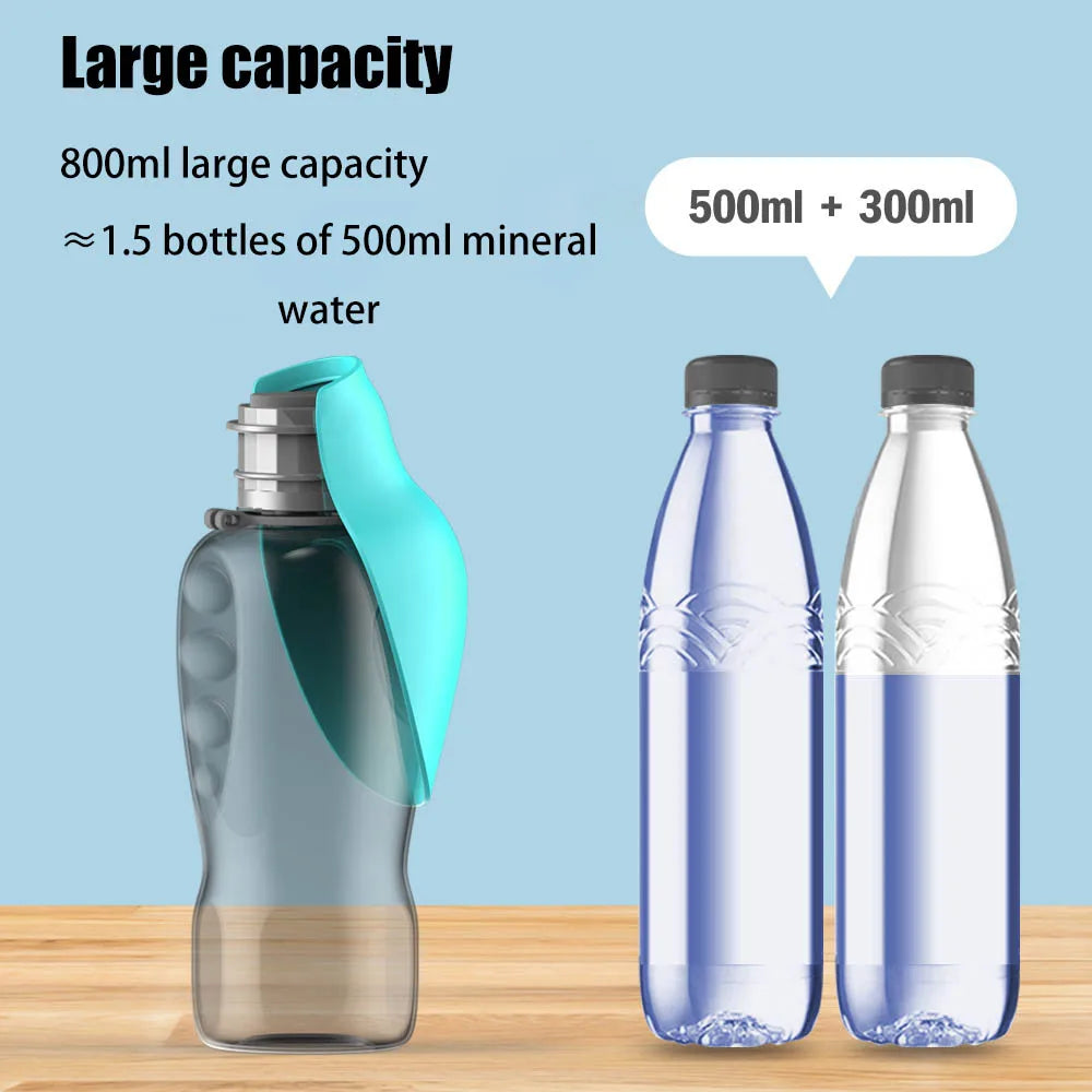 800ml large capacity dog outdoor pet water cup portable accompanying cup folding flip water feeder outdoor water bottle supplies