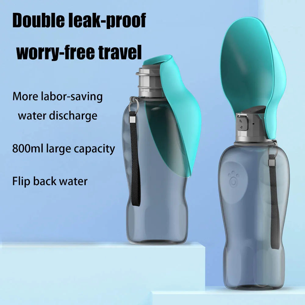 800ml large capacity dog outdoor pet water cup portable accompanying cup folding flip water feeder outdoor water bottle supplies