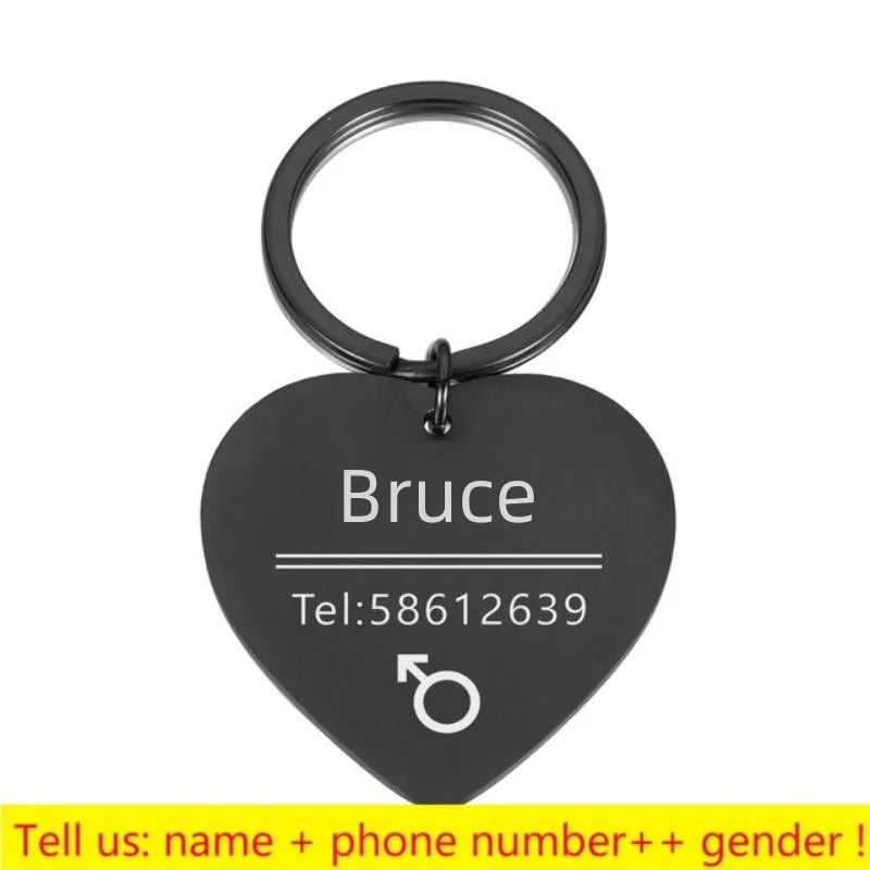 Personalized Engraved Cat Dog Pet ID Tag Dogs Anti-lost Collar Charm Engraving Pet Name Collar for Puppy Cats Collar Accessories