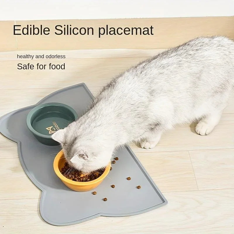 Pet Feeding Mat for Dogs Cats Silicone Cat Food Mat Non-Slip Waterproof Washable Spill-Proof Pet Placement Mat Pet Supplies
