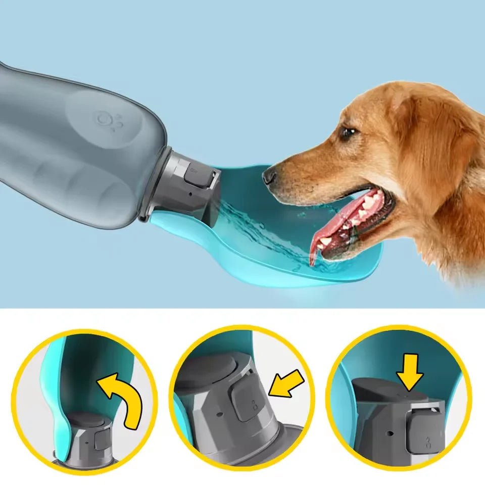 800ml large capacity dog outdoor pet water cup portable accompanying cup folding flip water feeder outdoor water bottle supplies