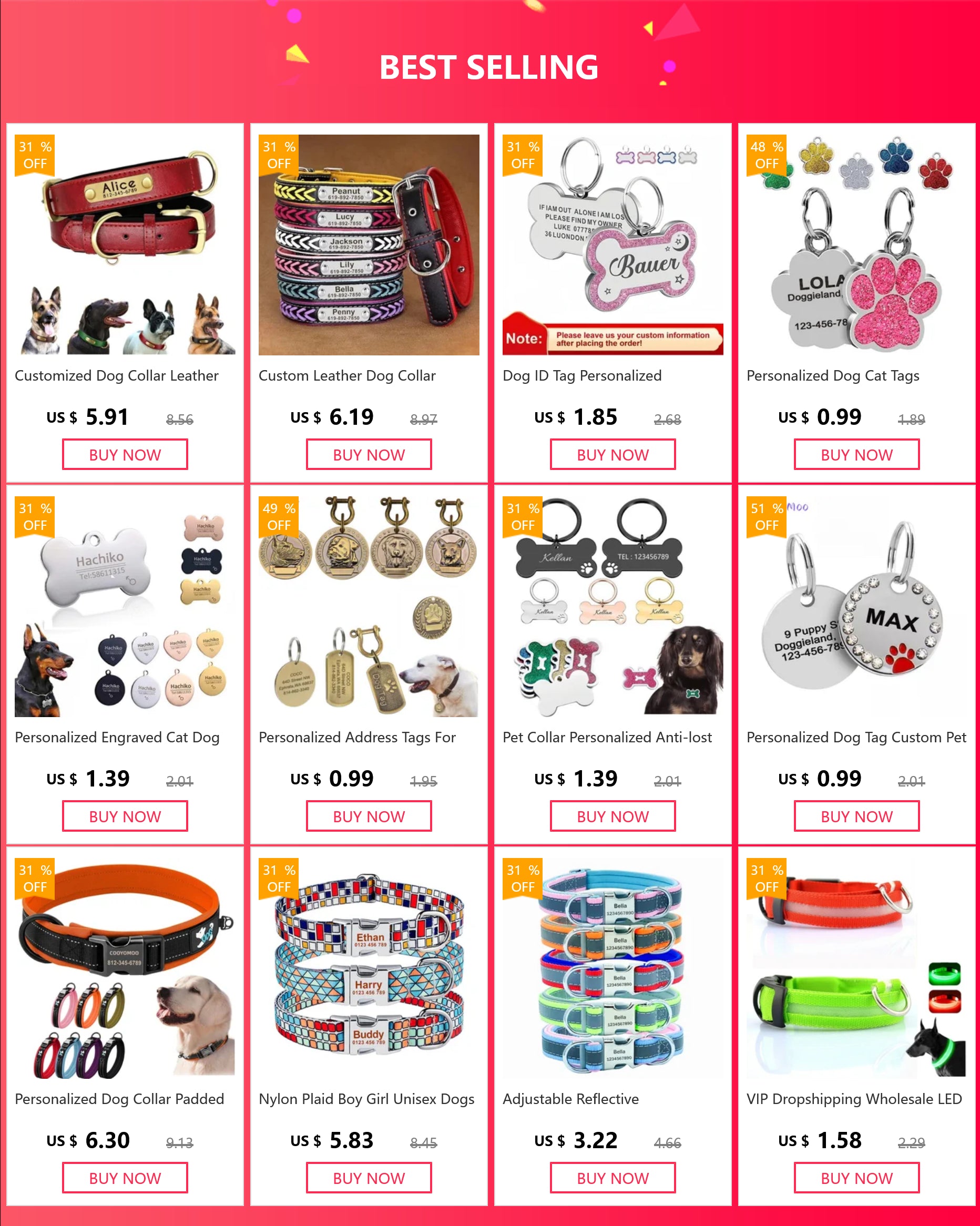 Personalized Engraved Cat Dog Pet ID Tag Dogs Anti-lost Collar Charm Engraving Pet Name Collar for Puppy Cats Collar Accessories