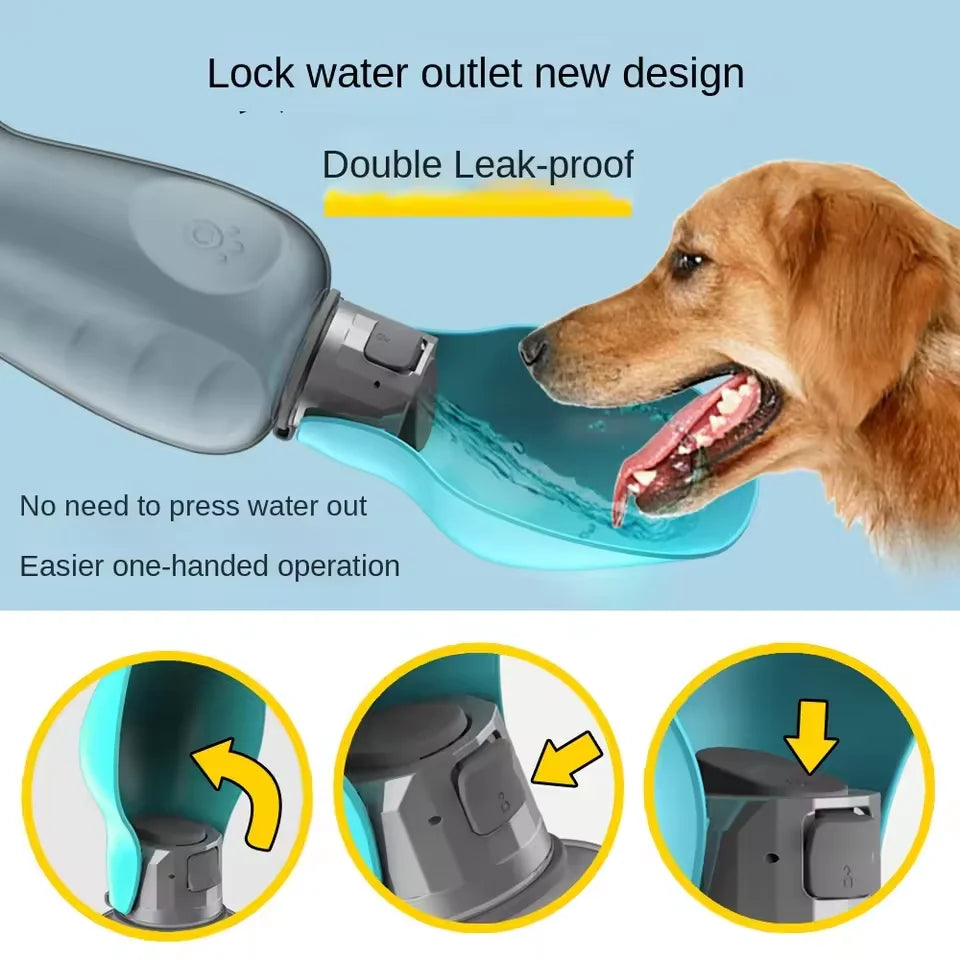 800ml large capacity dog outdoor pet water cup portable accompanying cup folding flip water feeder outdoor water bottle supplies