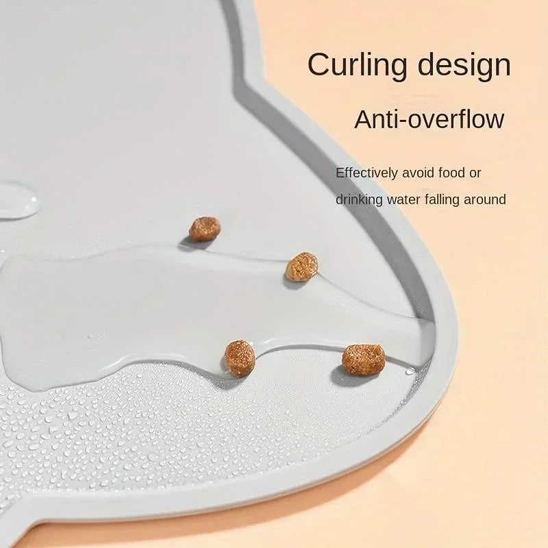 Pet Feeding Mat for Dogs Cats Silicone Cat Food Mat Non-Slip Waterproof Washable Spill-Proof Pet Placement Mat Pet Supplies