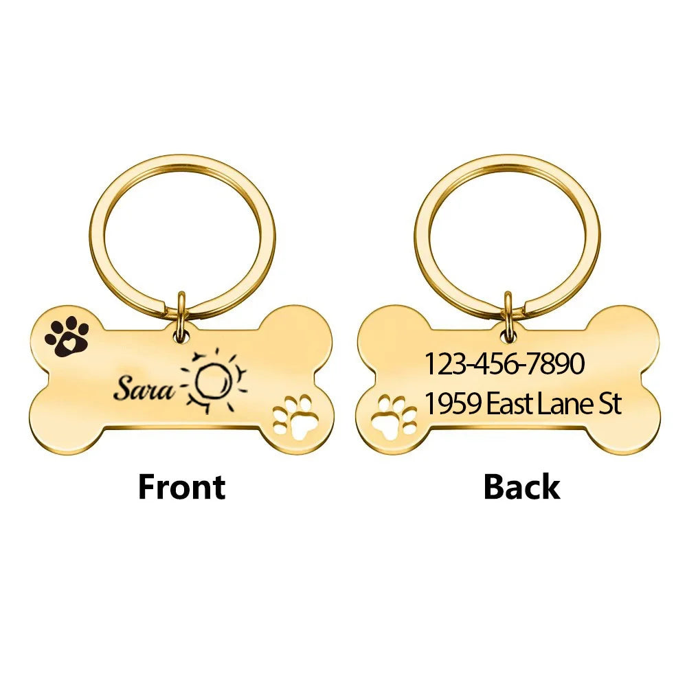 Romantic sun shine Custom Name and text Personalized Dog Tags Customized Dog Collar With Name For Puppy