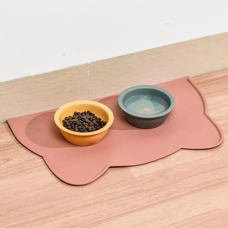 Pet Feeding Mat for Dogs Cats Silicone Cat Food Mat Non-Slip Waterproof Washable Spill-Proof Pet Placement Mat Pet Supplies
