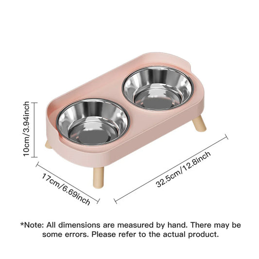Cat Bowl Anti-knock Stainless Steel Double Bowl Cat Bowl Food Bowl Anti-splash Food Bowl Cat Water Bowl