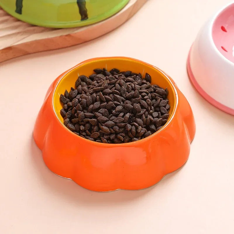 4 cute designs pet ceramics bowl watermelon strawberry shape cat food bowl small dog colorful water suppliers cat bowl
